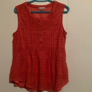 Woman’s orange laced top, size XL